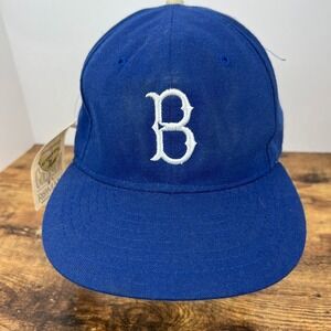 NWD Vintage Brooklyn Dodgers Roman Pro Cooperstown Fitted Baseball Hat sz 7 1/4